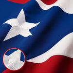 Load image into Gallery viewer, G128 Puerto Rico Puerto Rican Flag  4x6 Ft  StormFlyer Series Embroidered 220GSM Spun Polyester  Embroidered Design, Indoor/Outdoor, Brass Grommets, Heavy Duty, All Weather