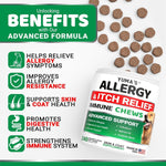 Load image into Gallery viewer, Dog Allergy Relief Chews 240 Treats Dog Itching Skin Relief Treatment Pills Anti Itch Itchy and Paw Licking Hot Spots Omega 3 Fish Oil Dry Skin &amp; Coat Supplement