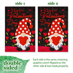 Load image into Gallery viewer, G128 Garden Flag Happy Valentine's Day Gnome Holding Red Heart 12x18 Blockout Fabric