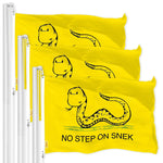 Load image into Gallery viewer, G128 3 Pack: No Step on Snek Cute Cartoon Flag  3x5 Ft  LiteWeave Pro Series Printed 150D Polyester  Novelty Flag, Vibrant Colors, Brass Grommets, Thicker and More Durable Than 100D 75D Polyester