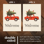 Load image into Gallery viewer, G128 Garden Flag Welcome Christmas Tree on Car 12x18 Burlap Fabric