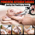Load image into Gallery viewer, Heavy Duty Poultry Shears – Stainless Steel Meat Scissors Heavy Duty Ergonomic Kitchen Shears for Food Vegetables Seafood &amp; Bones – High Wear Resistance &amp; Thick Spring for Easy Cutting