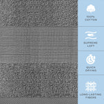 Load image into Gallery viewer, 12 Pack Smoke Grey Resort Collection Soft Washcloth Face Body Towel Set 12x12 in
