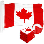 Load image into Gallery viewer, G128 5 Pack: Canada Canadian Flag  6x10 Ft  ToughWeave Series Embroidered 300D Polyester  Country Flag, Embroidered Design, Indoor/Outdoor, Brass Grommets
