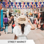 Load image into Gallery viewer, G128 American USA Pennant Banner  Flag 7 x 8 Inch, Full String 9.8 Feet  Printed 150D Polyester, Decorations For Bar, School, Festival Events Celebration (Total 10 PCS)