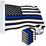 Load image into Gallery viewer, Thin Blue Line Flag 3x5 Ft 5Pack Embroidered Spun Polyester By G128
