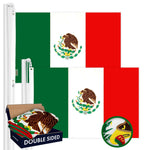 Load image into Gallery viewer, G128 2 Pack: Mexico Mexican Flag  2.5x4 Ft  Double ToughWeave Series Double Sided Embroidered 210D Polyester  Country Flag, Embroidered Design, Indoor/Outdoor, Brass Grommets, Heavy Duty, 3ply