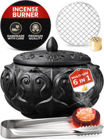 Load image into Gallery viewer, Ceramic Incense Burner and Censer with Ash Catcher Incense Holder for Charcoal Frankincense Resin and Cone Incense Heat Resistant