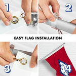 Load image into Gallery viewer, G128 Combo Pack: 6 Ft Tangle Free Aluminum Spinning Flagpole (Silver) &amp; Arkansas AR State Flag 3x5 Ft, Double ToughWeave Series Double Sided Embroidered 210D Polyester  Pole with Flag Included