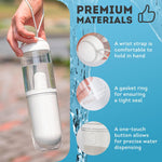 Load image into Gallery viewer, Portable Dog Water Bottle Dispenser 12 Oz 11.8 x 7.9 x 9.2 Inch Pet Water Bottles for Dogs on Walks ABS Dog Travel Water Bottle with Silicone Strap &amp; Cotton Filter