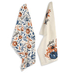 Load image into Gallery viewer, Set of 2 Thankful &amp; Grateful Printed Dish Towels Hand Towels Boho Tea Towels Multifunctional Stylish Absorbent Quick Dry Soft 18  x28  100% Cotton Blue &amp; Orange
