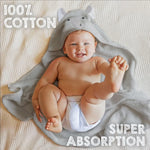 Load image into Gallery viewer, Hooded Baby Towels 33 x 33 Inch White Terry Cotton Baby Bath Towels Hooded with Bear Face and Ears Hooded Towels for Baby Soft Toddler Towels for Boy Girl Absorbent Hooded Baby Towel