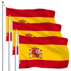Spain Spanish Flag 3x5 Ft 3Pack Printed Polyester By G128