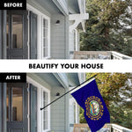 Load image into Gallery viewer, G128 Combo Pack: 6 Ft Tangle Free Spinning Flagpole (Black) &amp; New Hampshire Flag 3x5 Ft Printed 150D Polyester, Brass Grommets (Flag Included) Aluminum Flag Pole