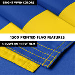 Load image into Gallery viewer, G128 Flag Pole 6FT Black Tangle Free &amp; Ukraine Ukrainian Flag 3x5 Ft Combo Printed 150D Polyester