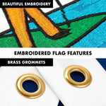 Load image into Gallery viewer, G128 Combo Pack: 6 Ft Tangle Free Aluminum Spinning Flagpole (Black) &amp; Michigan MI State Flag 3x5 Ft, ToughWeave Series Embroidered 300D Polyester  Pole with Flag Included