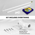 Load image into Gallery viewer, G128 Combo Pack: 6 Ft Tangle Free Spinning Flagpole (White) &amp; Montana Flag 3x5 Ft Printed 150D Polyester, Brass Grommets (Flag Included) Aluminum Flag Pole
