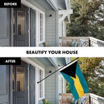 Load image into Gallery viewer, G128 Combo Pack: 6 Ft Tangle Free Aluminum Spinning Flagpole (Black) &amp; Bahamas Bahamian Flag 3x5 Ft, LiteWeave Pro Series Printed 150D Polyester  Pole with Flag Included