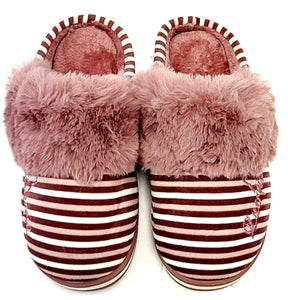 Women's Knit and Faux Fur Pink Comfort House Shoes Slippers 7.5 US size