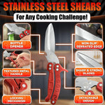 Load image into Gallery viewer, Heavy Duty Poultry Shears – Sharp Chicken Scissors with Non Slip Micro Serrated Blades Meat Cutting Scissors with Safety Lock – Multipurpose Kitchen Shears for Food Meat Fish Bone &amp; Food Prep