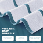 Load image into Gallery viewer, Cotton Pool Towels Oversized 35 x 70 Inch 3 Pack Ultra Absorbent and Low Lint Striped Beach Towels for Adults Stripes Design Luxury Extra Large Bath Towels Light Blue 3 Pack