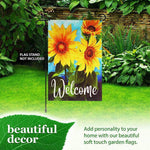 Load image into Gallery viewer, G128 Garden Flag Welcome Sunflowers Blue Sky  12x18 Inch  Printed Blockout Polyester  Everyday Decoration