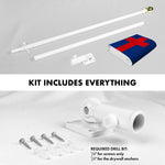 Load image into Gallery viewer, G128 Combo Pack: 5 Ft Tangle Free Spinning Flagpole (White) &amp; Christian Flag 2x3 Ft Embroidered 220GSM Spun Polyester, Brass Grommets (Flag Included) Aluminum Flag Pole