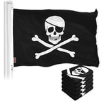 Load image into Gallery viewer, Jolly Roger Pirate Bones Flag 3x5 Ft 5Pack Printed 150D Polyester By G128