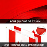 Load image into Gallery viewer, G128 Combo Pack: American USA Flag ToughWeave Series 2.5x4 Ft Single Sided &amp; Canada Canadian Flag Double Sided 2.5x4 Ft Double ToughWeave Series  Both Embroidered Polyester, Brass Grommets