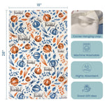 Load image into Gallery viewer, Set of 2 Thankful &amp; Grateful Printed Dish Towels Hand Towels Boho Tea Towels Multifunctional Stylish Absorbent Quick Dry Soft 18  x28  100% Cotton Blue &amp; Orange
