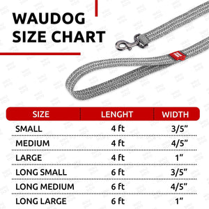 WAUDOG Recycled Cotton Dog Leash 6 Ft 10 Ft Eco Friendly Collar for Small Medium & Large Dogs Reflective Dog Leash for Medium Dogs Strong Leashes for Large Breed Dogs Puppy Leash for Small Dogs