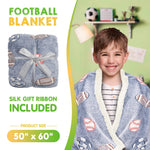 Load image into Gallery viewer, Glow in The Dark Blanket 6 Hours Glow 50 x 60 Inch Blue Flannel Fleece Blanket for Boys Two Sided Soccer Kids Blanket 6 Hours Glow in The Dark Blankets