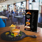 Load image into Gallery viewer, 5 Pack Acrylic Sign Holders 8.5x11 Plastic Stands for Display 8 1 2 x 11 Acrylic Sign Holder with Vertical Slanted Back Clear Plastic Sign Holder Paper Display Table Stand Flyer Document Paper
