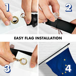 Load image into Gallery viewer, G128 Combo Pack: 5 Ft Tangle Free Aluminum Spinning Flagpole (Black) &amp; Alaska AK State Flag 2x3 Ft, ToughWeave Series Embroidered 300D Polyester  Pole with Flag Included