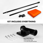 Load image into Gallery viewer, G128 Combo Pack: 5 Ft Tangle Free Aluminum Spinning Flagpole (Black) &amp; Solid Orange Color Flag 2x3 Ft, LiteWeave Pro Series Printed 150D Polyester  Pole with Flag Included