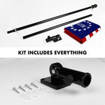 Load image into Gallery viewer, G128 Combo Pack: 5 Ft Tangle Free Aluminum Spinning Flagpole (Black) &amp; Betsy Ross 1776 Flag 2x3 Ft, ToughWeave Series Embroidered 300D Polyester  Pole with Flag Included