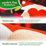 Load image into Gallery viewer, G128 Combo Pack: Garden Flag Stand Black 36 in x 16 in &amp; Garden Flag Happy Valentine's Day Decoration Gnome Holding Red Heart 12x18 Blockout Fabric