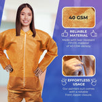 Load image into Gallery viewer, Orange Disposable Coveralls for Men Women 4X Large Pack of 5 Hazmat Suits Disposable Breathable PP PE 40 GSM Painters Coveralls Paint Suit with Open Wrists Ankles Front Zipper