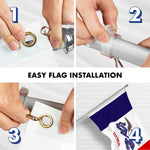 Load image into Gallery viewer, G128 Combo Pack: 6 Ft Tangle Free Aluminum Spinning Flagpole (Silver) &amp; Iowa IA Deluxe State Flag 3x5 Ft, ToughWeave Series Embroidered 300D Polyester  Pole with Flag Included