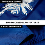 Load image into Gallery viewer, G128  6 Feet Tangle Free Spinning Flagpole (Silver) South Carolina Flag Brass Grommets Embroidered 3x5 ft (Flag Included) Aluminum Flag Pole