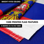Load image into Gallery viewer, G128 Combo Pack: 6 Ft Tangle Free Aluminum Spinning Flagpole (White) &amp; Russia Russian Ensign Flag 3x5 Ft, LiteWeave Pro Series Printed 150D Polyester  Pole with Flag Included
