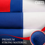 Load image into Gallery viewer, G128 2 Pack: Christian Flag  1x1.5 Ft  StormFlyer Series Embroidered 220GSM Spun Polyester  Religious Flag, Embroidered Design, Indoor/Outdoor, Brass Grommets, Heavy Duty, All Weather