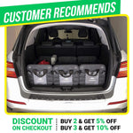 Load image into Gallery viewer, Trunk Organizer with Covering Net Attachable Non Slip Pads and Stainless Hooks Two Shades of Gray
