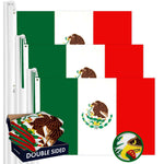 Load image into Gallery viewer, G128 3 Pack: Mexico Mexican Flag  2.5x4 Ft  Double ToughWeave Series Double Sided Embroidered 210D Polyester  Country Flag, Embroidered Design, Indoor/Outdoor, Brass Grommets, Heavy Duty, 2ply