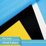 Load image into Gallery viewer, G128 2 Pack: Saint Lucia Saint Lucian Flag  3x5 Ft  LiteWeave Pro Series Printed 150D Poly  Country Flag, Indoor/Outdoor, Vibrant Colors, Brass Grommets, Thicker and More Durable Than 100D 75D Poly