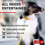 Load image into Gallery viewer, Yellow Ultra Soft Rolled Leather Dog Collar for Dogs Soft Padded 1821 inch Neck
