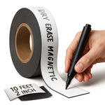 Load image into Gallery viewer, Magnetic Dry Erase Tape 10 Ft x 2 Inch White Magnetic Strip Blank Magnets to Write On Dry Erase Strips Magnet Tape Roll Custom Writable Flexible Tape for Whiteboards Shelves Bus Seats Lockers