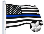 Load image into Gallery viewer, G128 Combo Pack: American USA Flag 3x5 Ft &amp; Thin Blue Line Flag 3x5 Ft  Both StormFlyer Series Embroidered 220GSM Spun Polyester, Brass Grommets