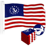 Load image into Gallery viewer, G128 5 Pack: American USA Yacht Ensign Flag  2x3 Ft  ToughWeave Series Embroidered 300D Polyester  Nautical Flag, Embroidered Stars, Sewn Stripes, Indoor/Outdoor, Brass Grommets