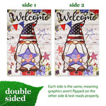 Load image into Gallery viewer, G128 Garden Flag Welcome Patriotic Gnome with Star  12x18 Inch  Printed Blockout Polyester  Patriotic Decoration